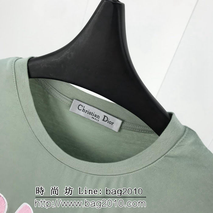DIOR迪奧 19ss 國外官網限量款 植絨毛巾布Dior字母 發泡印花小蜜蜂 短袖衣 男女同款 ydi1864